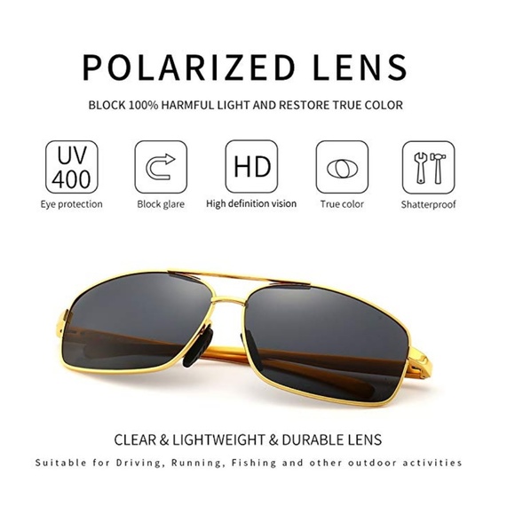 Men's "Boston" Lightweight Polarized Sunglasses - Picture 3 of 7